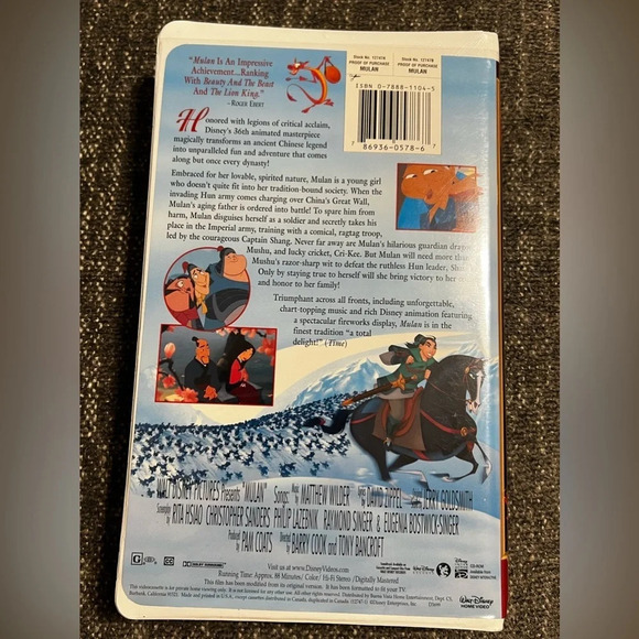 Disney’s “Mulan” VHS Tape - Picture 2 of 4